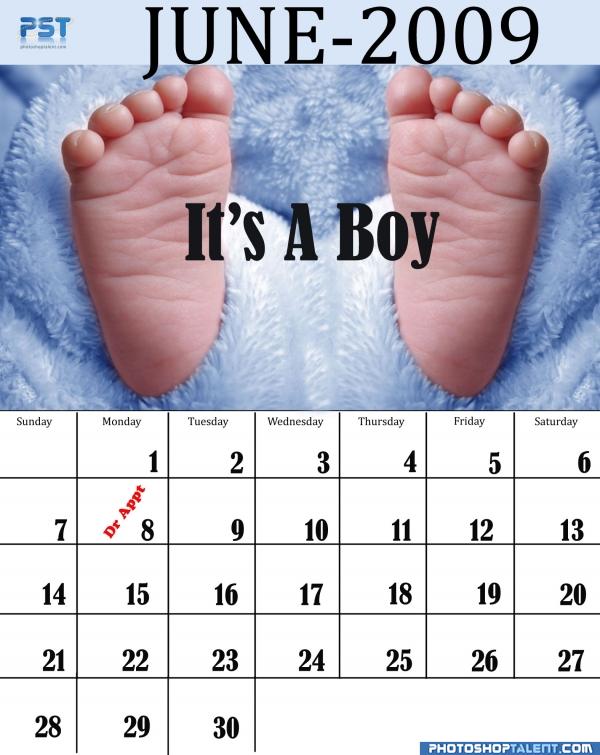 Creation of baby calender: Final Result